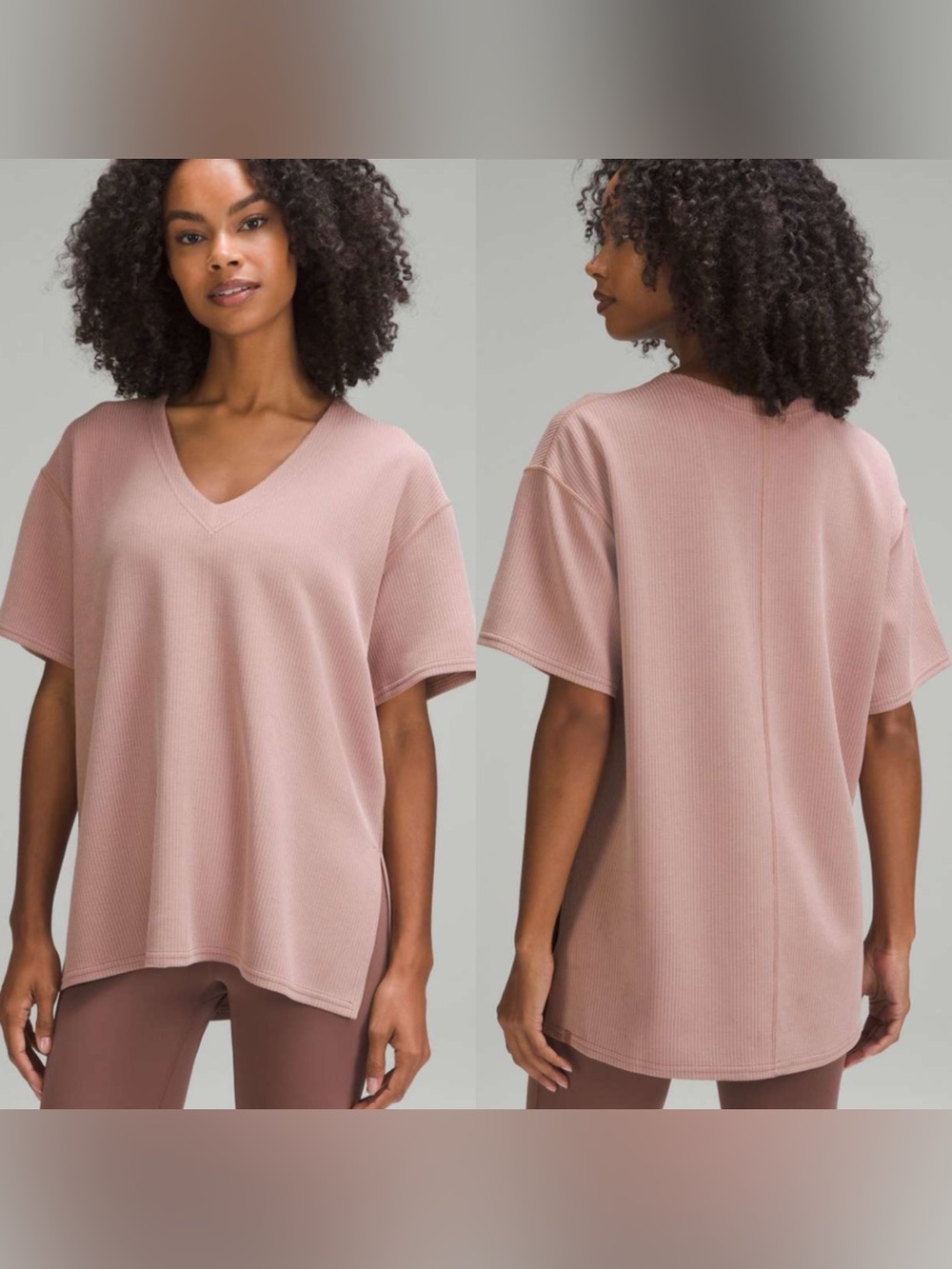 Lululemon Ribbed Softstreme Relaxed-Fit T-Shirt Twilight Rose pink NEW Womens 6